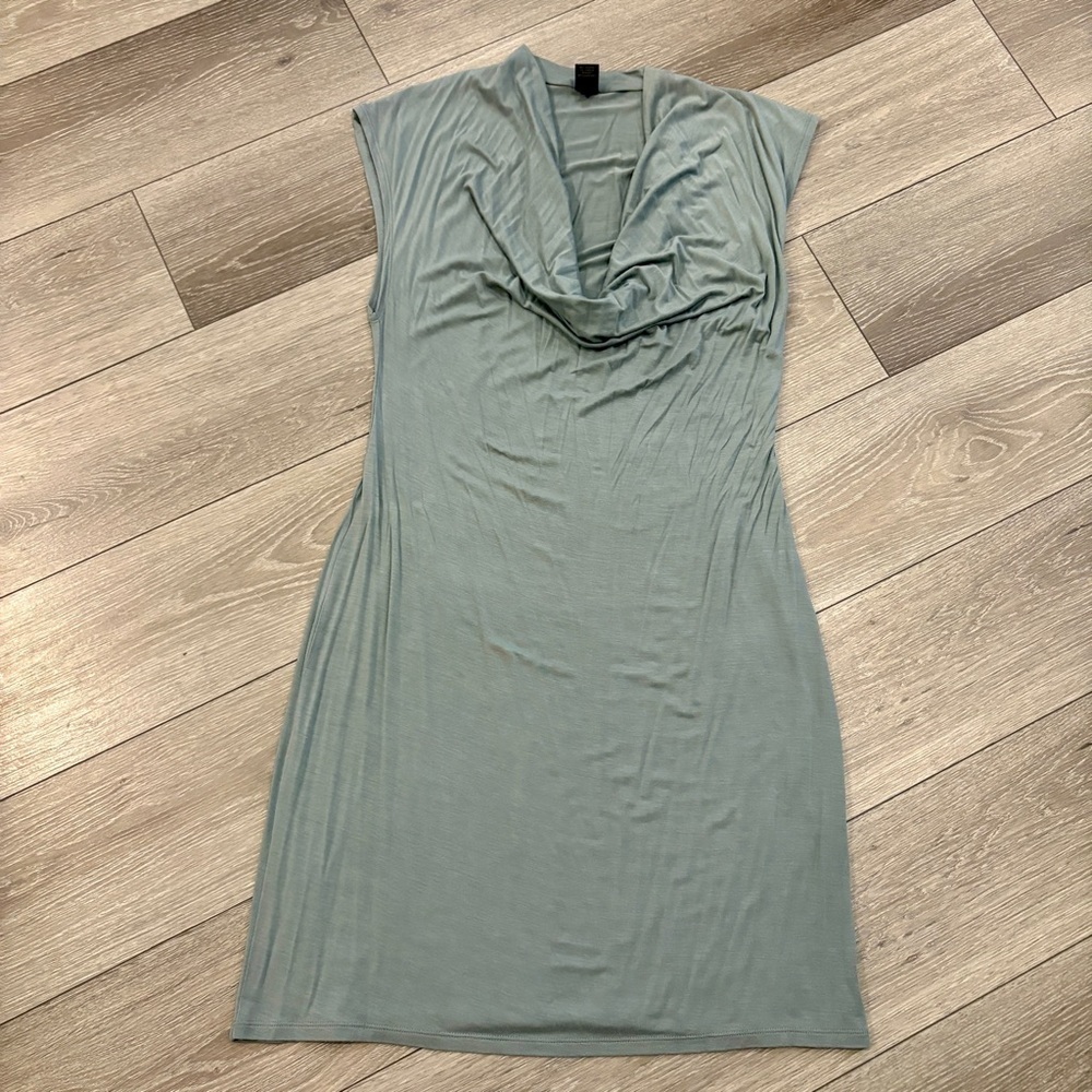 Peruvian Connection Soft Green Cowl Neck Midi Dress Size Large